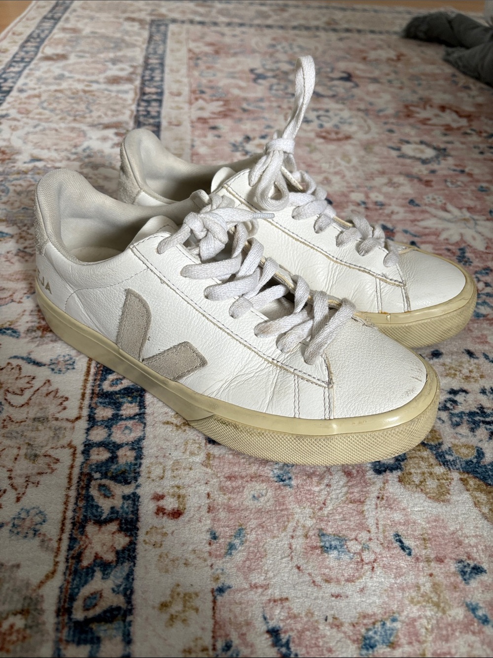 Veja White/Beige Campo Sneakers Sz6